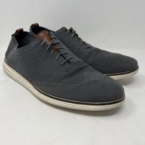 Cole Haan Original Grand Stitchlite Shoes‎ Mens Size 12 Gray Knit Oxford Wingtip